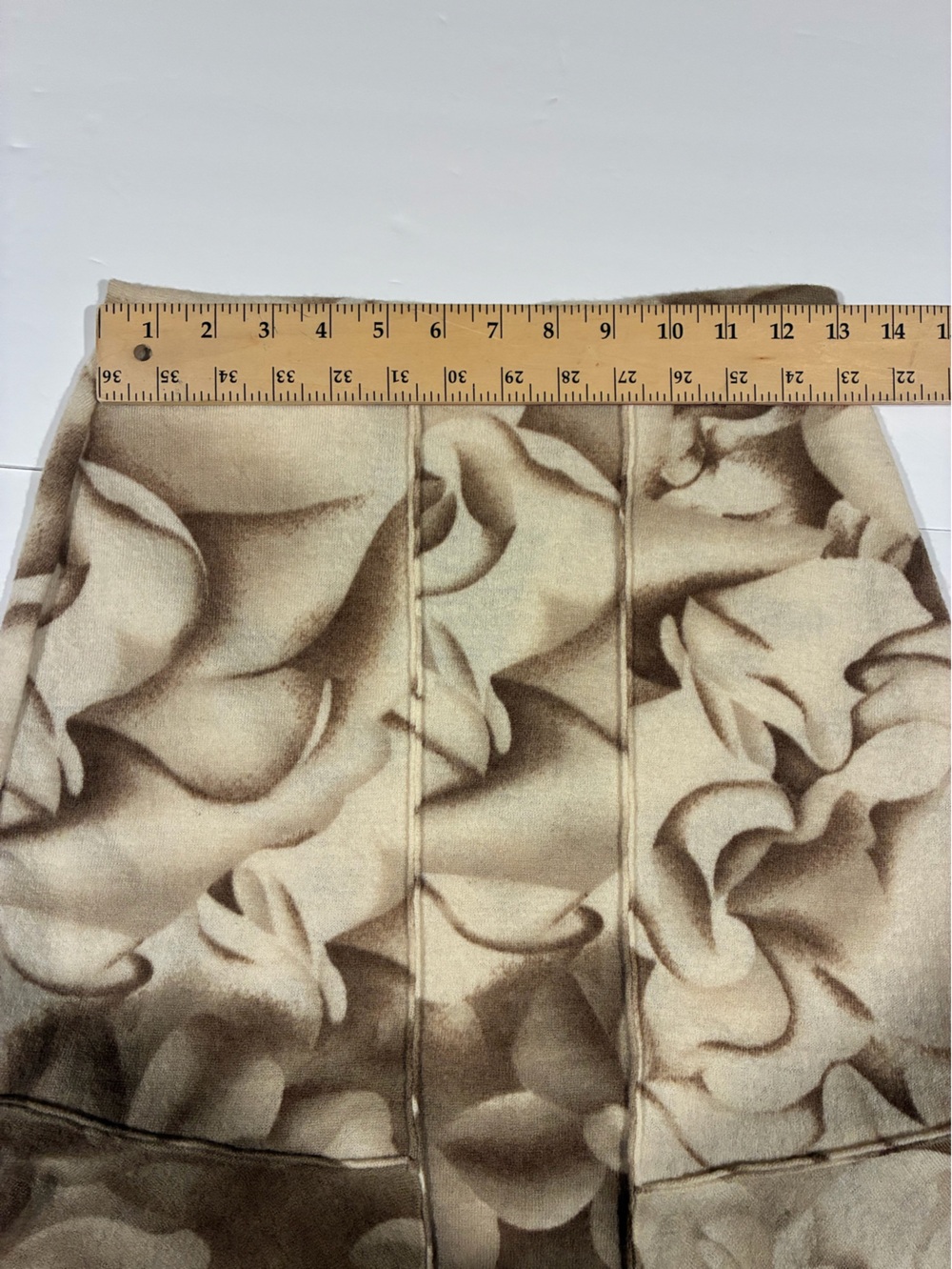 Anthropologie Moth Floral A-Line Peplum Skirt in Beige and Brown - Picture 4 of 5
